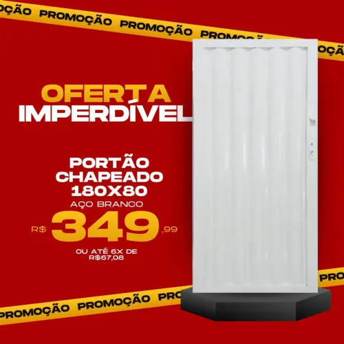 Portão Aço Branco