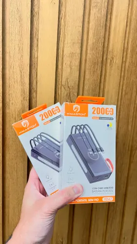 Carregador Portátil 20000mah indução e cabo