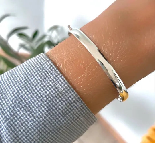 Bracelete grosso de Prata italiana 925