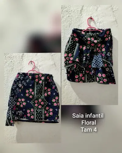 Saia infantil menina floral