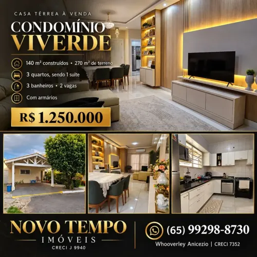 Casa com 3 quartos a venda em condomínio fechado, Cuiabá-MT