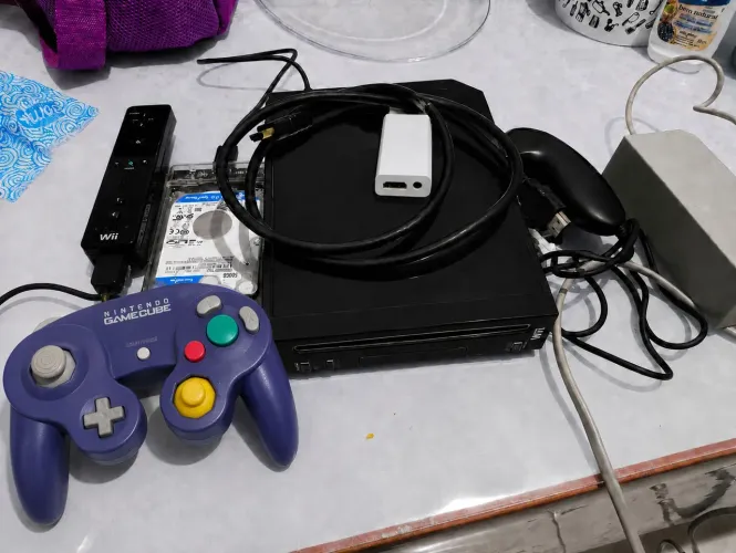 Console Nintendo Wii preto desbloqueado hd 500gb lotado de jogos