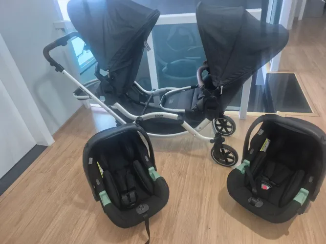 Carrinho abc design duplo com isofix 