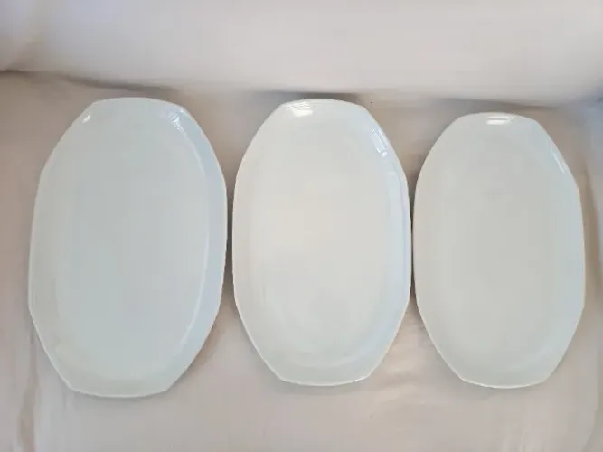3 Bandeja retangular de porcelana 36x23