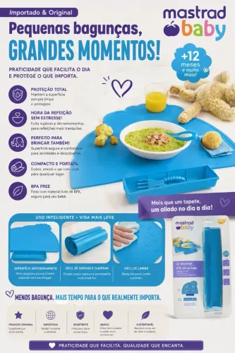 Protetor de Mesa Alimentação Bebê - Azul Mastrad Importado 