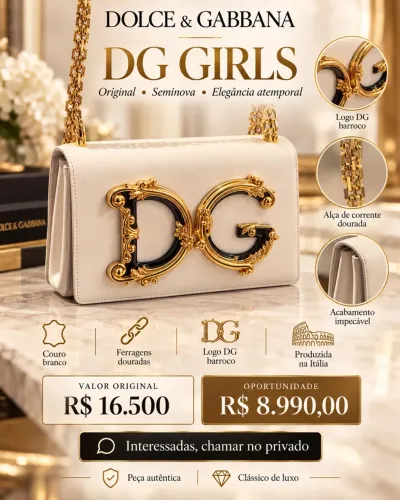 BOLSA DOLCE & GABBANA DG GIRLS BRANCA ? ORIGINAL | SEMINOVA