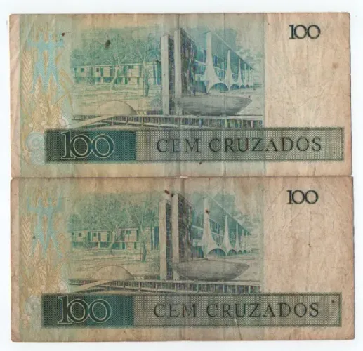 2 Notas antigas de 100 Cruzeiros - Colecionador