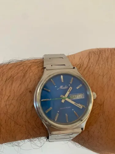 Relogio Mido Automático fundo azul original