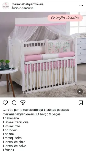 Kit berço menina, jardim encantado