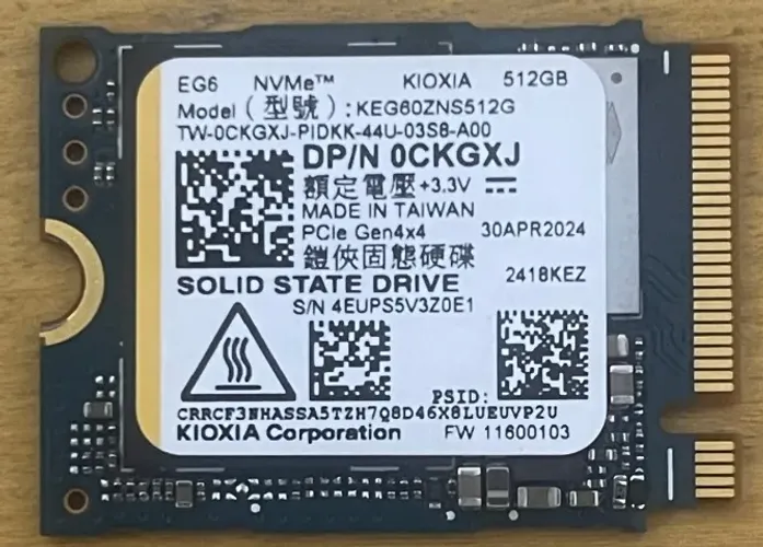 SSD M.2 2230 NVMe 512GB Kioxia (BG6 Series) PCIe Gen4x4 - USADO