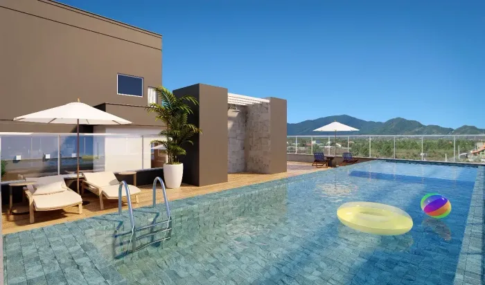 1 quarto suíte+lavabo-piscina-academia etc. - Carianos - Florianópolis - SC