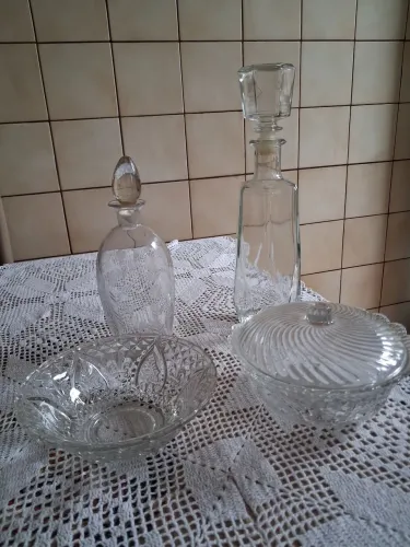 Licoreiras vidro em cristal e bomboniere 