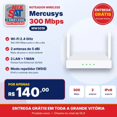 Roteador Mercusys MW301R 300Mbps - Entrega Grátis