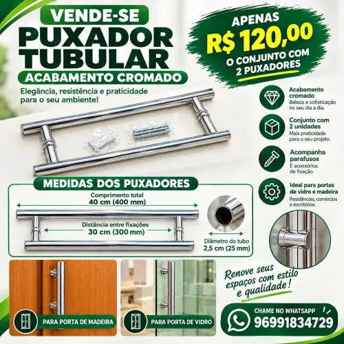 CONJUNTO DE PUXADORES TUBOLAR
