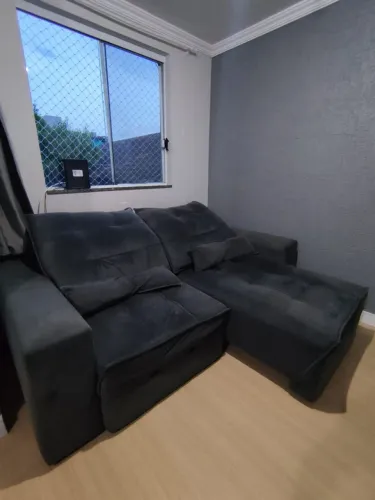 Oportunidade! Sofá Retrátil/Reclinável Cinza Grafite + Almofadas de Apoio