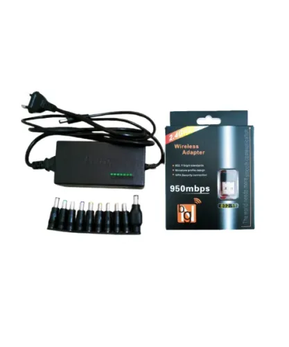 Kit carregador universal notebook e adaptador de rede wireless