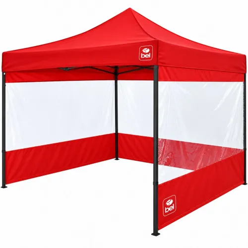 Gazebo Dobrável Pagoda Com Paredes 3m x 3m Vermelha Bel