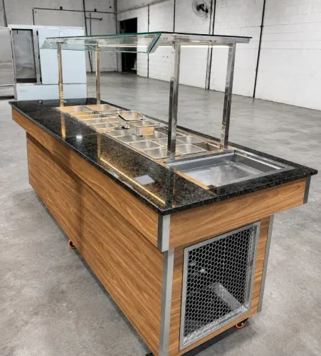 Buffet self service personalizado - acabamento em mdf e granito