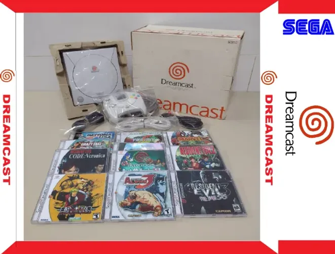 Dreamcast Na Caixa Com 12 Jogos E Memory Card