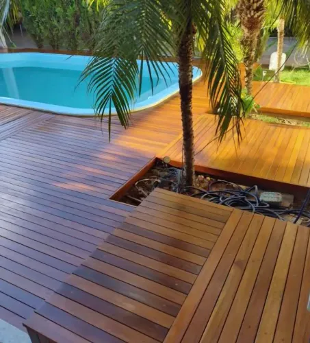 Deck de cumaru extra 500 m² pronto 