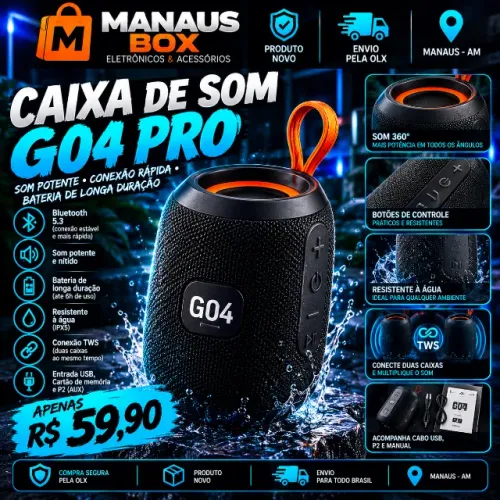 Caixa de Som G04 Pro Bluetooth Portátil - Nova R$59,90