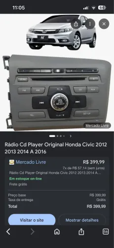 Multi mídia Honda G10