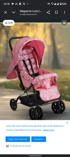 Carrinho de bebê rosa 