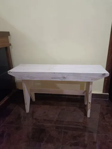 Banco de madeira cru 90x28x48 cm 