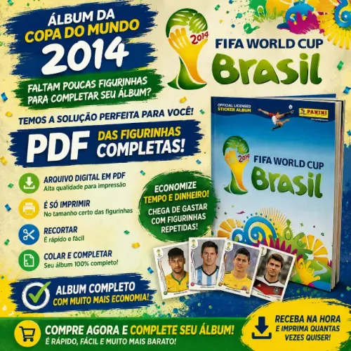 Figurinhas Completas Álbum Copa 2014 Brasil