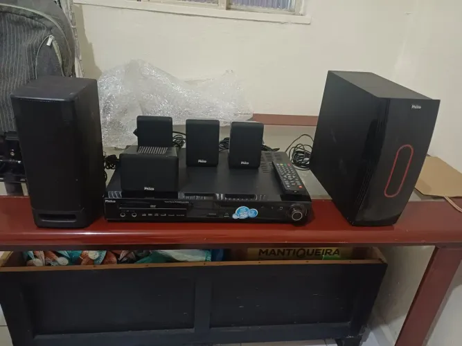 Home Theater Philco PHT660N 360W RMS - Entrada HDMI e USB (Completo) muito conservado.