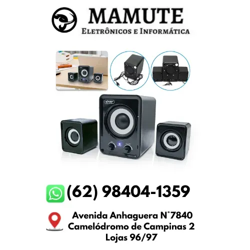 Caixa de Som Subwoofer 2.1 11w para PC e Celular Cabo P2