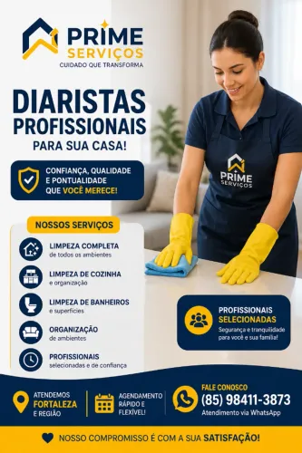 Prime Serviços: Faxina Completa com Profissionais Selecionadas