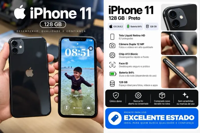 iPhone 11 - 128gb - Preto
