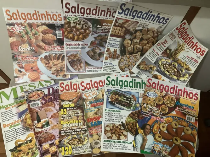 10 revistas de salgadinhos (culinária salgada) + brindes