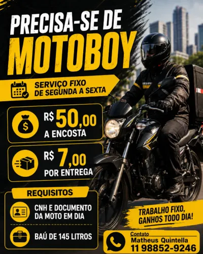 Agrega-se motos com baú 145 lts carregamento em Santo André