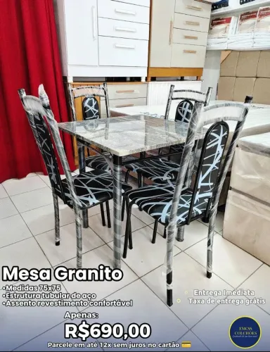 Mesa Tubular Em Granito