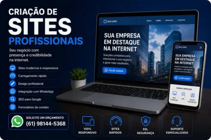 CRIAÇÃO DE SITES PROFISSIONAIS | RESPONSIVO E OTIMIZADO