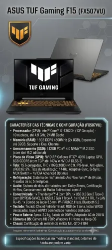 Notebook Gamer tuf gamer