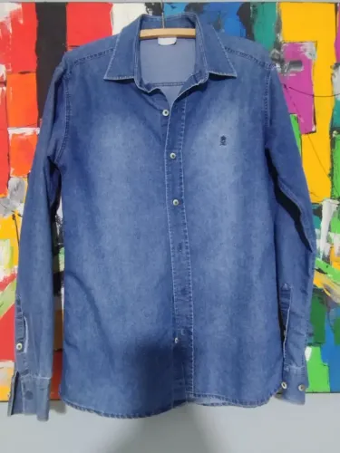 Camisa manga longa jeans Tam. p