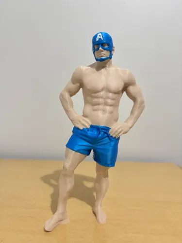 Estatueta impressão 3D Capitão América Praia 18cm Marvel