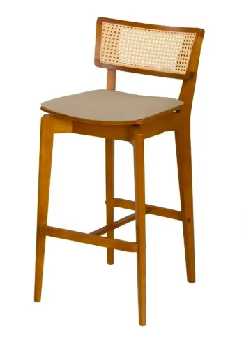 Banqueta Banco Alto Com Palhinha ARES Tok&Stok