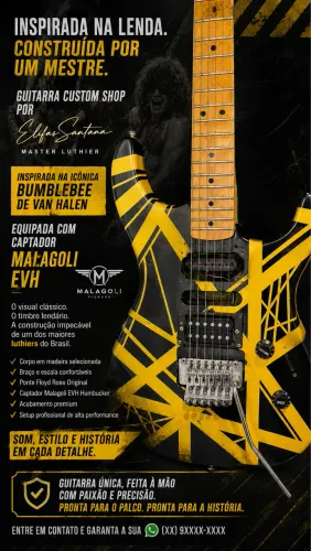 Guitarra Luthier Elifas Santana com Malagoli
