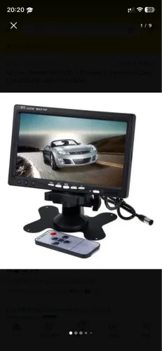 Monitor Portátil TFT LCD 7 Polegadas Preto com Duas Entradas AV e Alta Resolução