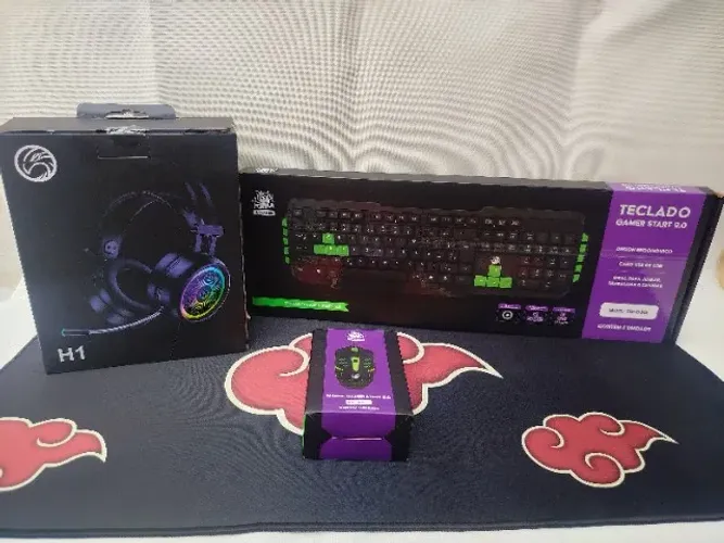 Kit Gamer Completo 5+ Mouse + Teclado + Headset RGB + Brinde