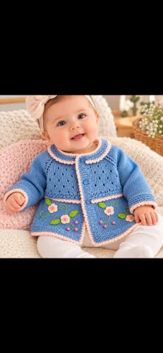 Casaquinho de tricô bebê