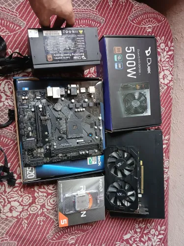 kit ryzen R5 4500 + Rx580 + A520m hvs + fonte 500w + gabinete