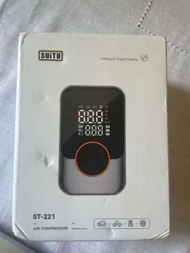 Mini compressor de ar portátil suíte st-221 para encher pneu se carro. Bicicleta. Bolas.