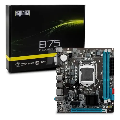 Placa Mãe Para Intel LGA1155 2x DDR3 6 USB VGA/HDMI Preto