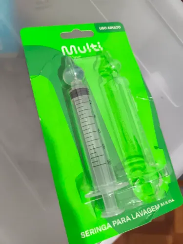 Seringa lavagem nasal com borracha foi 20$ veio 2 usei uma quero 10$