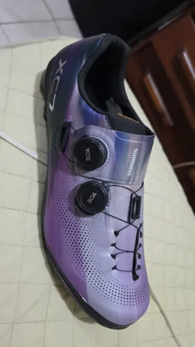 Sapatilha De Ciclismo Shimano Xc703 Mtb Carbon (Roxo, 45)